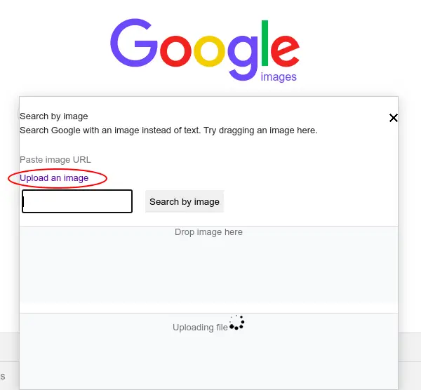 Reverse Image search by uploading an image