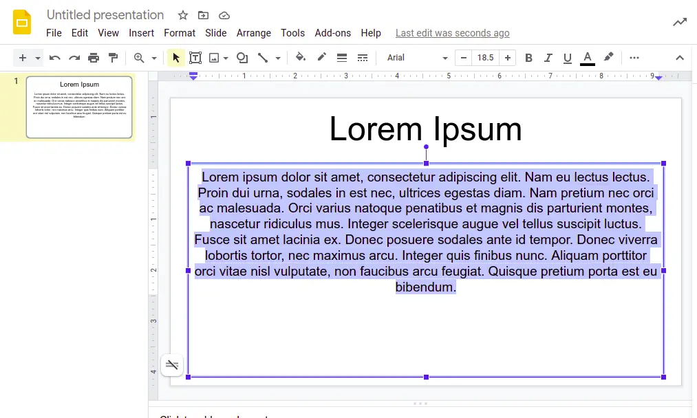 How to wrap text in Google Slides