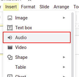how to insert audio into google slides