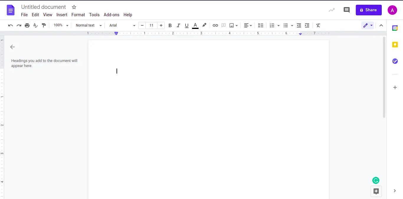 Steps to add a footnote in Google Docs