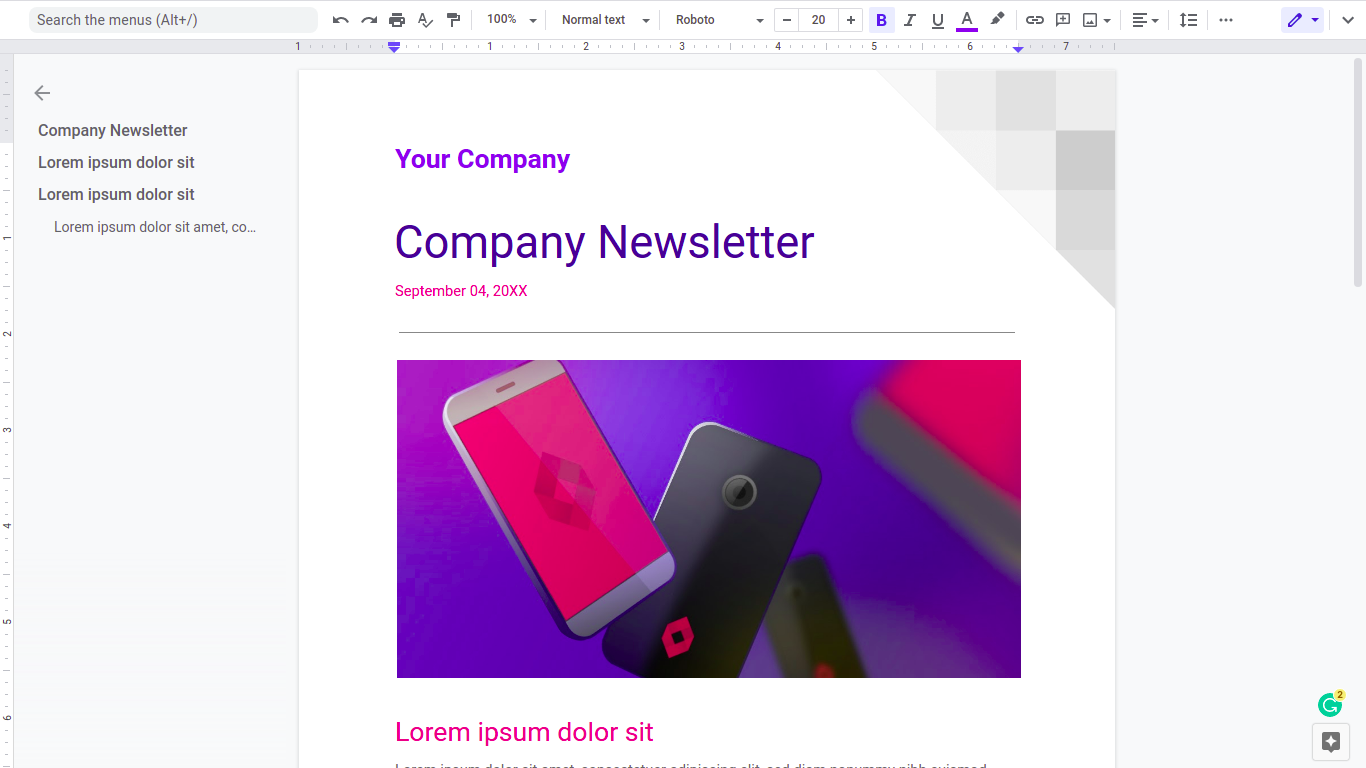 How to create a newsletter in Google Docs