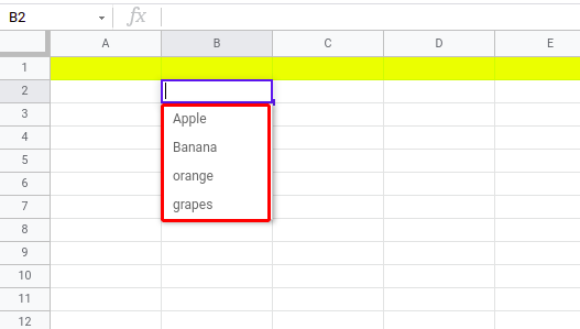 How to add drop down list in Google Sheets