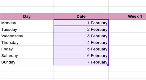 How to make a calendar in Google sheets