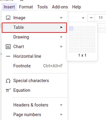 Steps to add a border in Google Docs