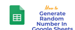 How To Generate Random Number In Google Sheets
