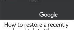 How to restore a recently closed tab in Chrome