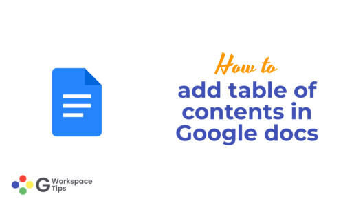 add table of contents in Google docs